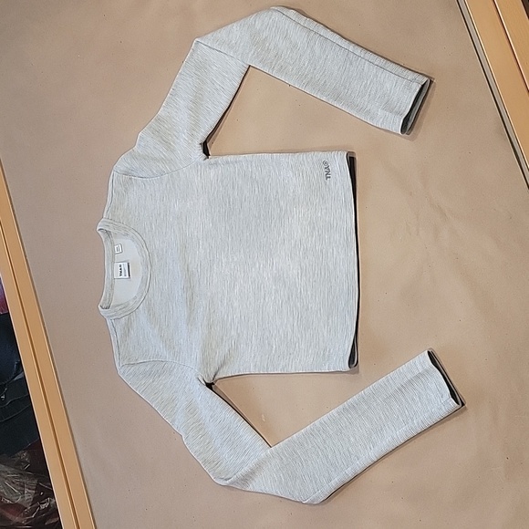 TNA (Aritzia) Size 2XS Waffle Knit Long Sleeve Cropped Crew Neck Top, NWOT - Picture 1 of 9